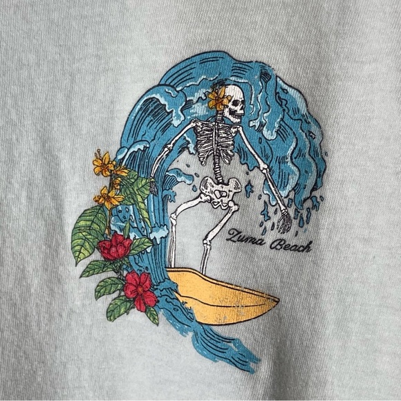 Zuma Beach Jantzen Skeleton Surfer Tee M - Picture 5 of 8
